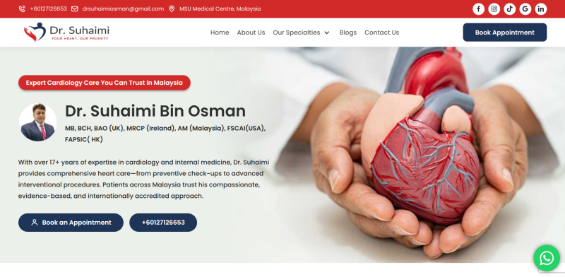 Dr. Suhaimi Cardio Website — website screenshot