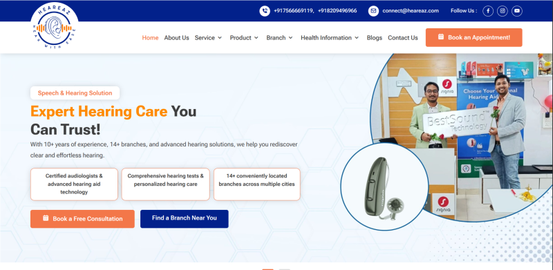 Heareaz Website — website screenshot