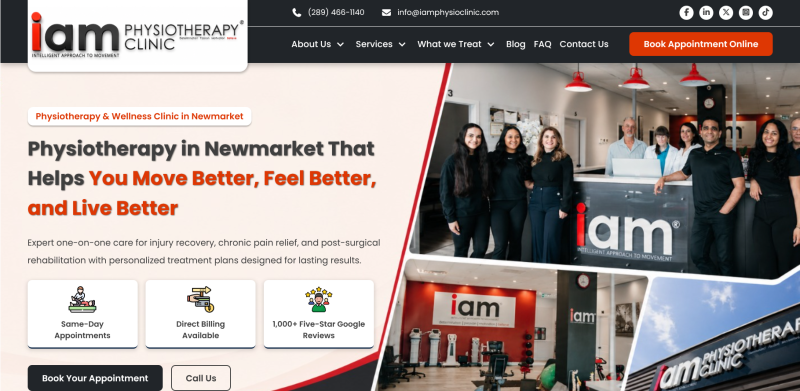 IAM Physiotherapy Website — website screenshot