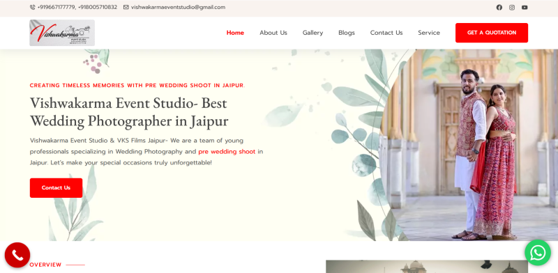 Vishwakarma Event Studio Website — website screenshot